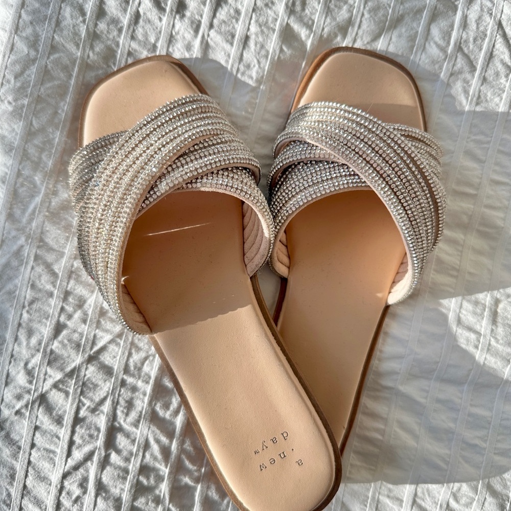 Stylish Silver and Cream Women's Sandals